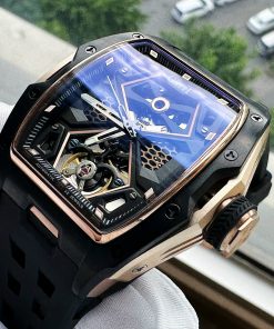 Đồng hồ Bonest Gatti 5501 chính hãng màu đen lộ máy Automatic 45mm