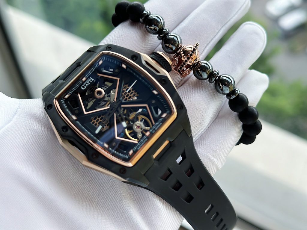 Đồng hồ Bonest Gatti 5501 chính hãng màu đen lộ máy Automatic 45mm