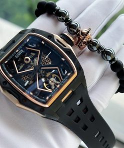 Đồng hồ Bonest Gatti 5501 chính hãng màu đen lộ máy Automatic 45mm