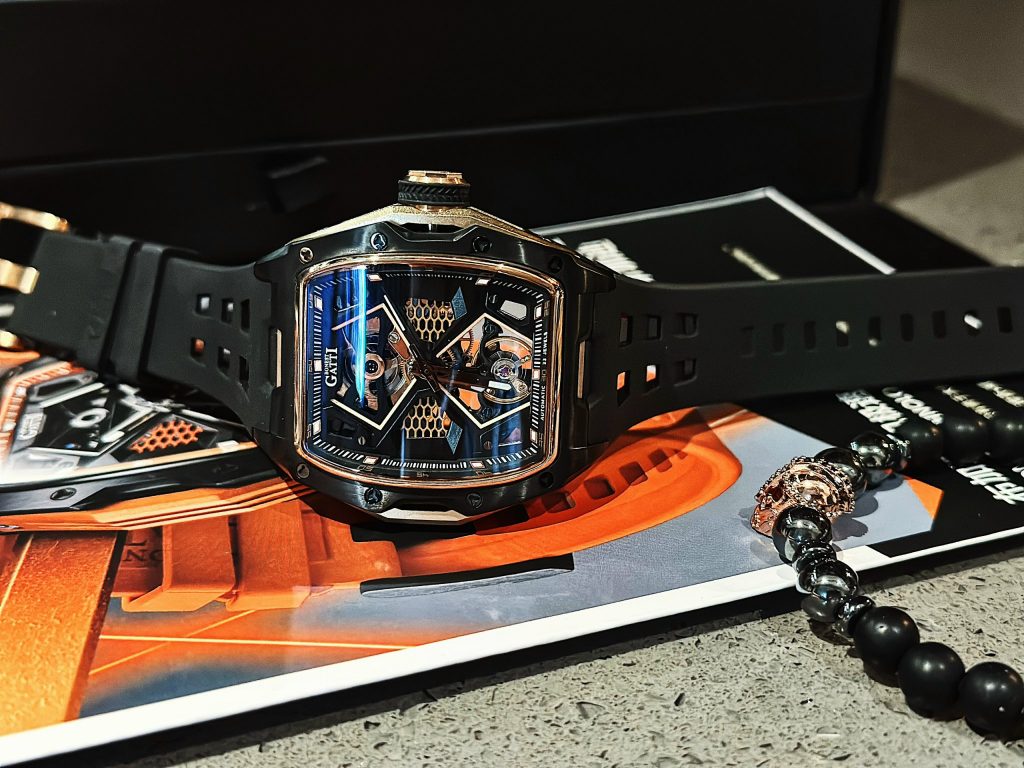 Đồng hồ Bonest Gatti 5501 chính hãng màu đen lộ máy Automatic 45mm