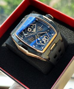 Đồng hồ Bonest Gatti 5501 chính hãng màu đen lộ máy Automatic 45mm