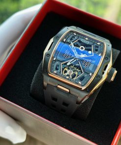 Đồng hồ Bonest Gatti 5501 chính hãng màu đen lộ máy Automatic 45mm