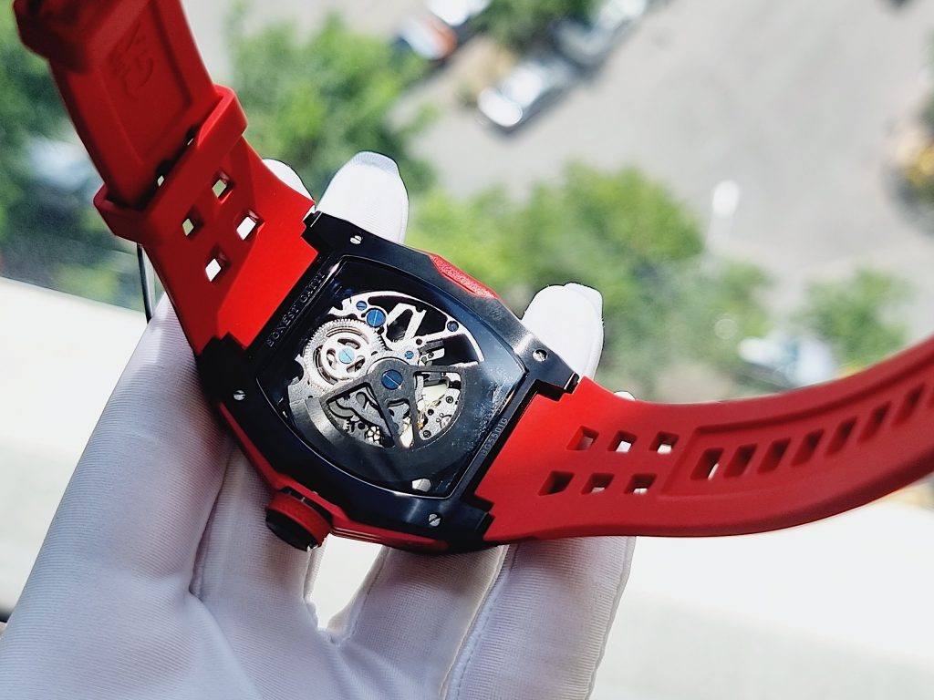 Đồng hồ Bonest Gatti 5501 chính hãng màu đỏ lộ máy 45mm