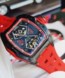 Đồng hồ Bonest Gatti 5501 chính hãng màu đỏ lộ máy 45mm