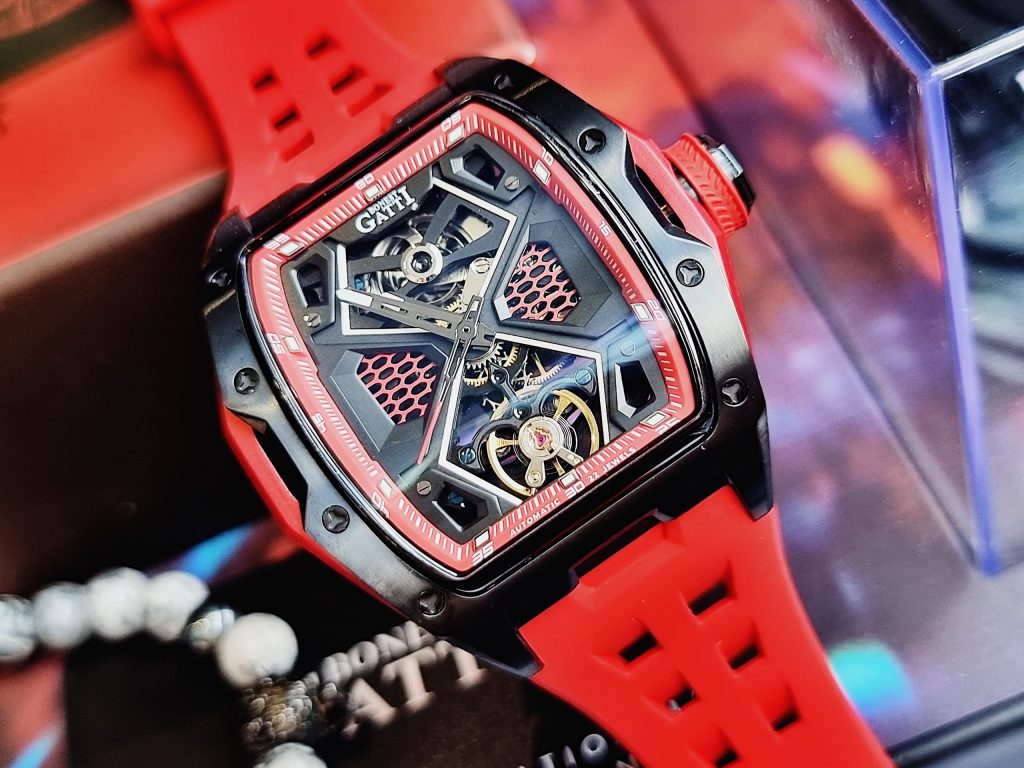 Đồng hồ Bonest Gatti 5501 chính hãng màu đỏ lộ máy 45mm (9)