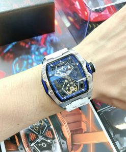 Đồng hồ Bonest Gatti 5501 nam chính hãng dây cao su màu trắng 45mm