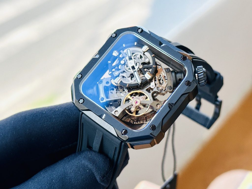 Đồng hồ Bonest Gatti 5804 chính hãng mặt vuông màu đen 43mm (1)