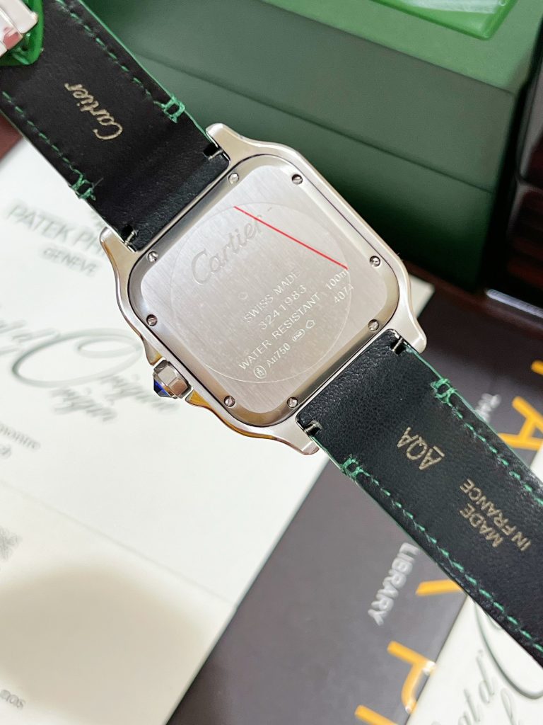 Đồng hồ Cartier Santos nam màu demi Super Fake 11 giá rẻ 40mm (2)