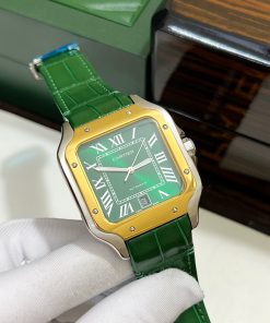 Đồng hồ Cartier Santos nam màu demi Super Fake 11 giá rẻ 40mm (2)