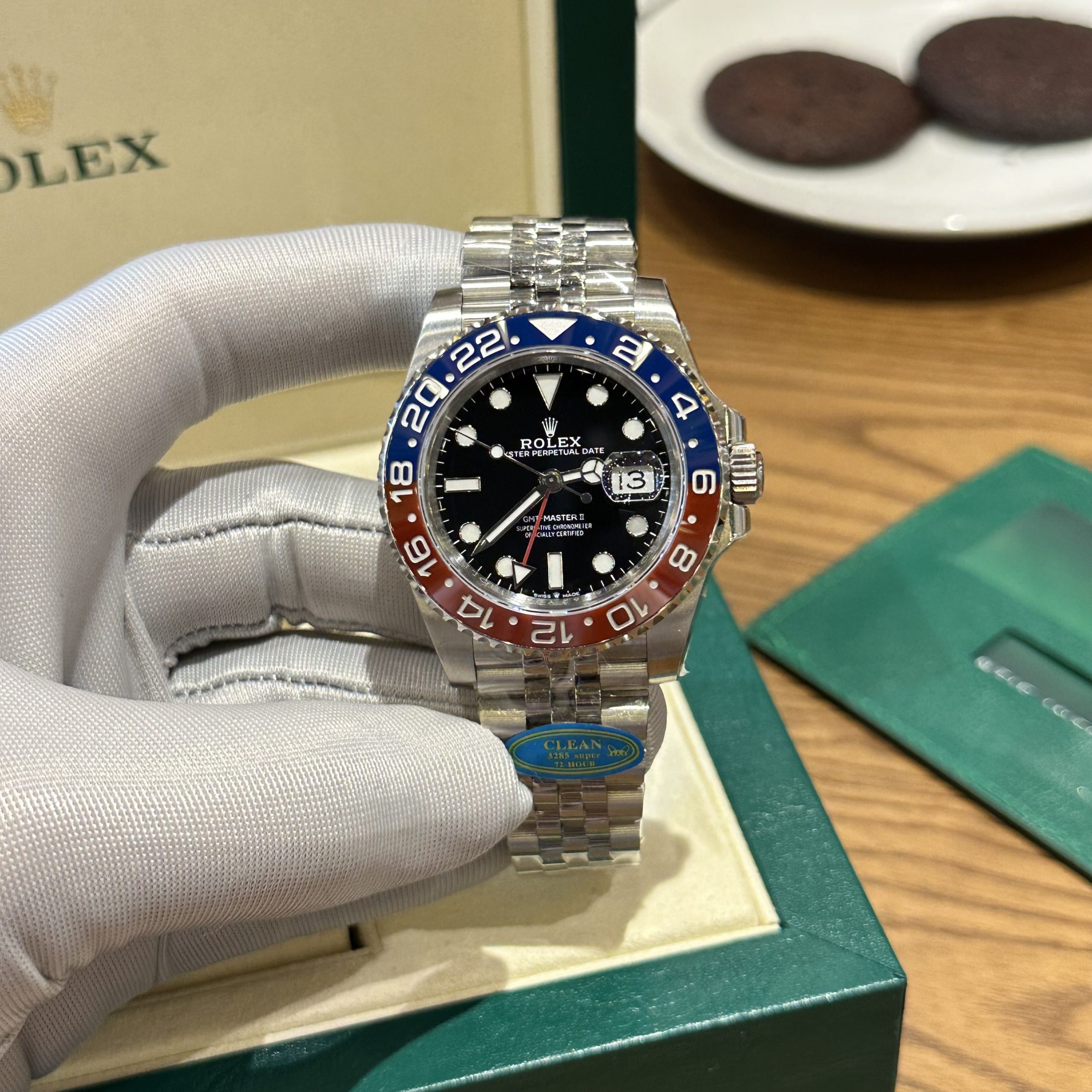 Đồng hồ GMT-Master ll Pepsi Dây Jubilee Replica 11 Clean Factory 40mm (2) Đồng hồ GMT-Master ll Pepsi Dây Jubilee Replica 11 Clean Factory 40mm (2)