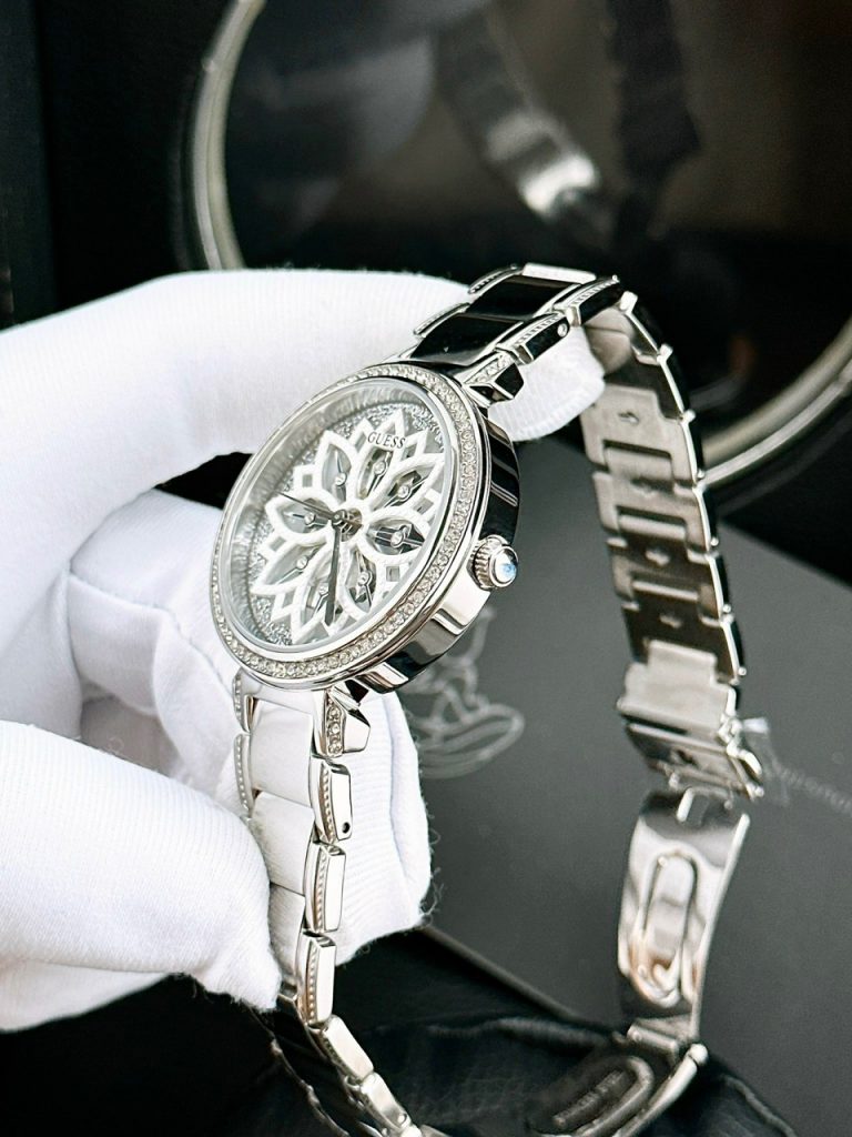 Đồng hồ Guess GW0528L1 Silver nữ đính đá Like Auth 36mm (2)
