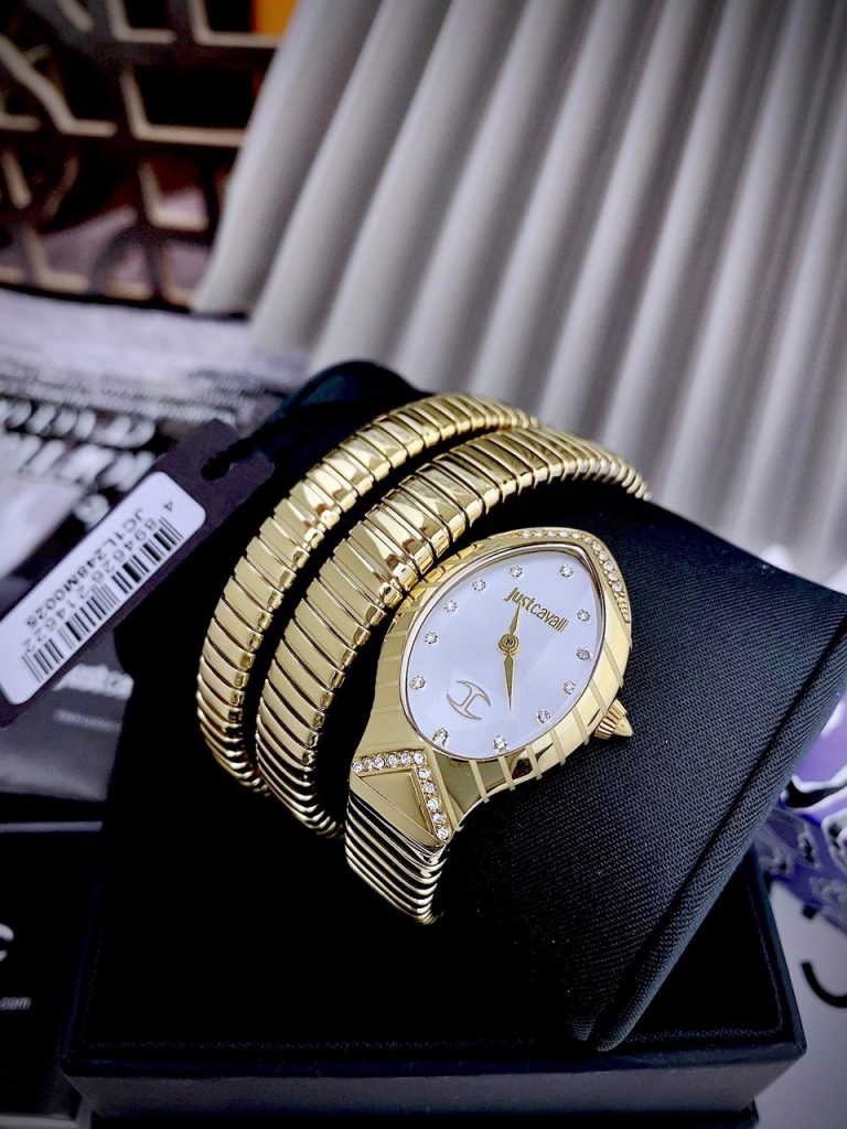 Đồng hồ Just Cavalli JC1L248M0025 màu vàng gold mặt trắng Like Auth 28mm (2)