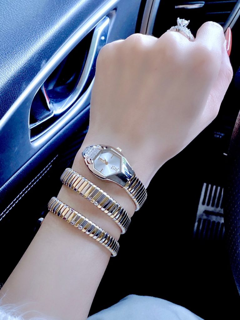 Đồng hồ Just Cavalli màu demi nữ dáng rắn cuốn Like Auth 33mm (2)