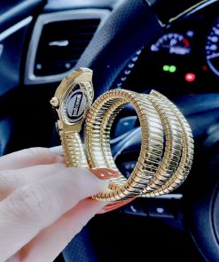 Đồng hồ Just Cavalli màu vàng gold nữ hình rắn cuốn Like Auth 33mm (2)