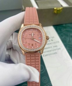 Đồng hồ Patek Philippe nữ dây cao su đính đá Fake cao cấp 35mm (5)