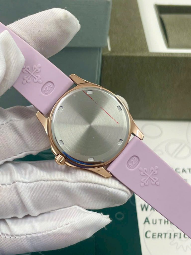 Đồng hồ Patek Philippe nữ dây cao su đính đá Fake cao cấp 35mm (5)