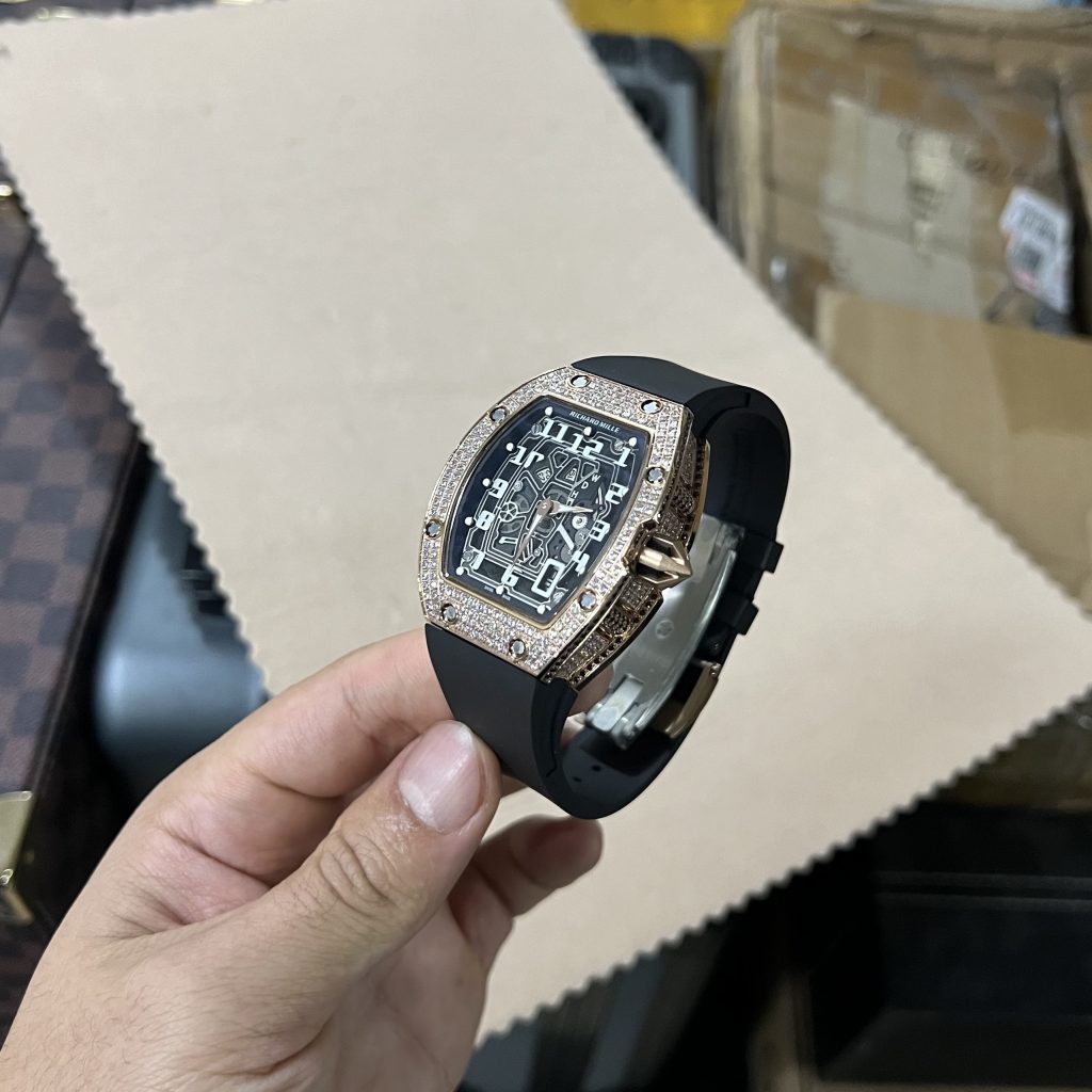 Đồng hồ Richard Mille RM67-01 rose gold đính đá Replica 11 cao cấp 40mm (2)