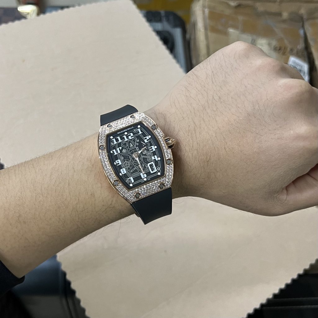 Đồng hồ Richard Mille RM67-01 rose gold đính đá Replica 11 cao cấp 40mm (2)