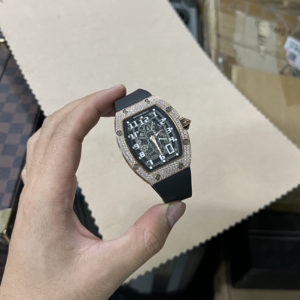 Đồng hồ Richard Mille RM67-01 rose gold đính đá Replica 11 cao cấp 40mm (2)
