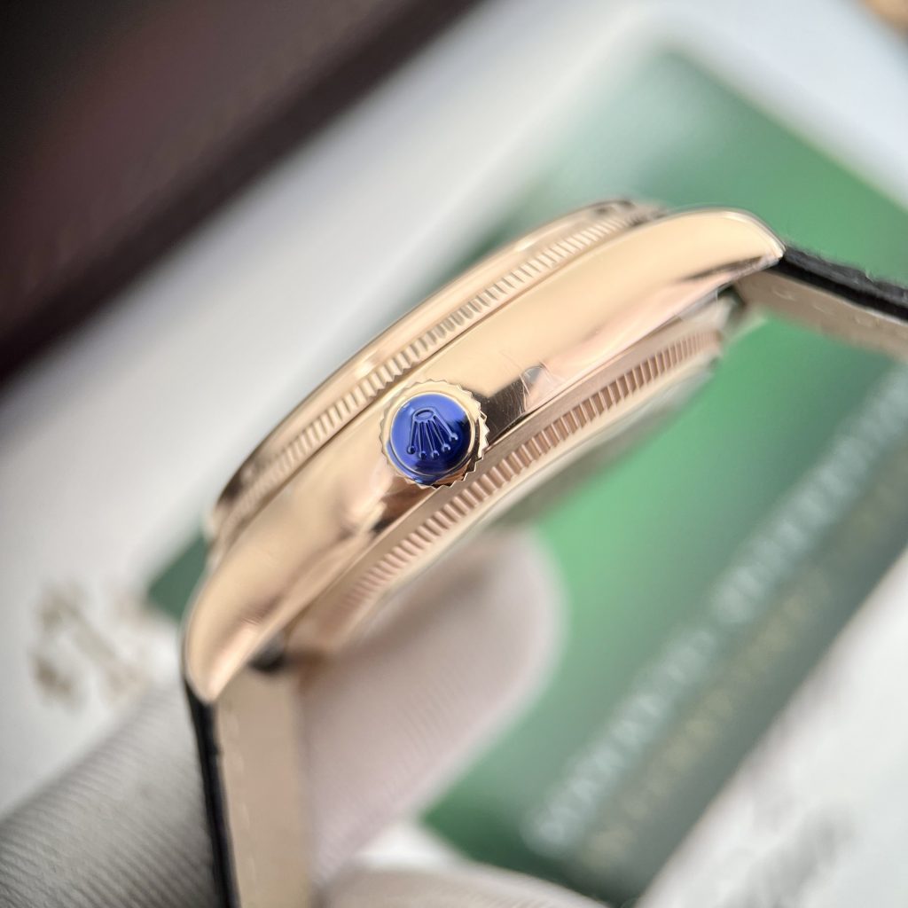 Đồng hồ Rolex Cellini Dual Time Replica 11 nam mặt chocolate 39mm (2)