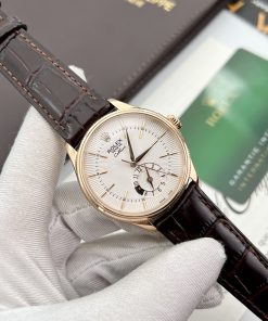 Đồng hồ Rolex Cellini Dual Time nam mặt trắng Rep 11 Thụy Sỹ 39mm (2)