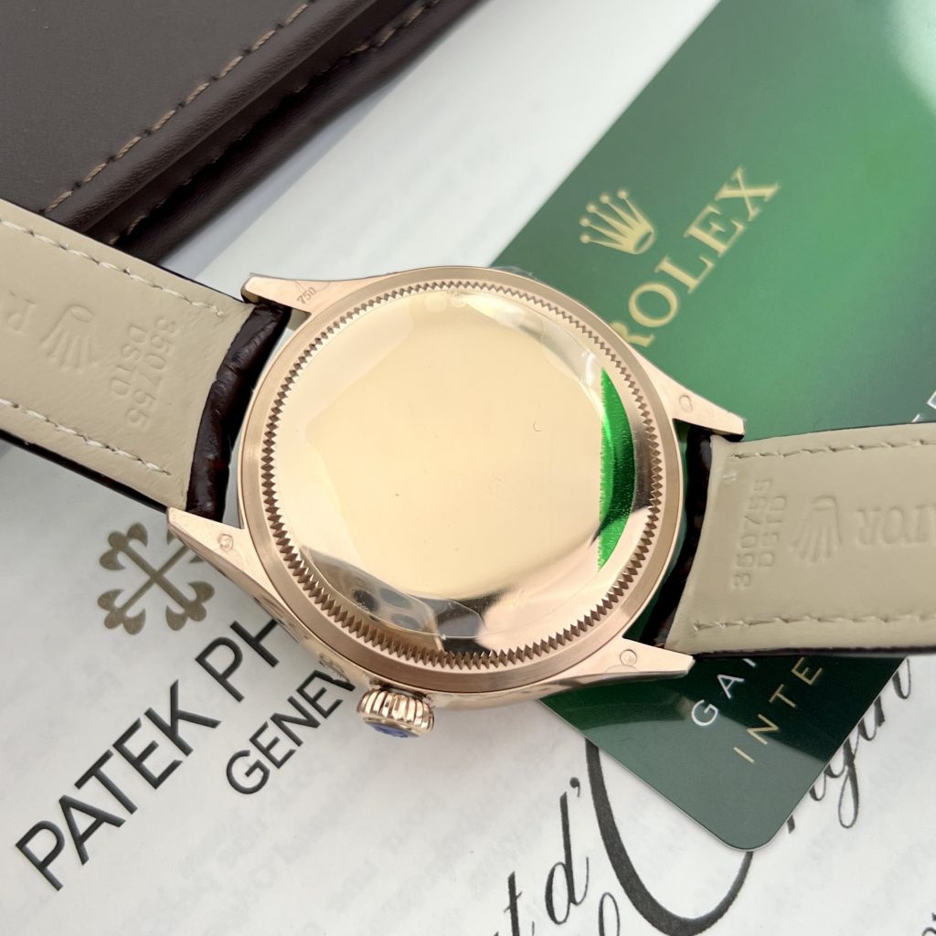 Đồng hồ Rolex Cellini Dual Time nam mặt trắng Rep 11 Thụy Sỹ 39mm (2)