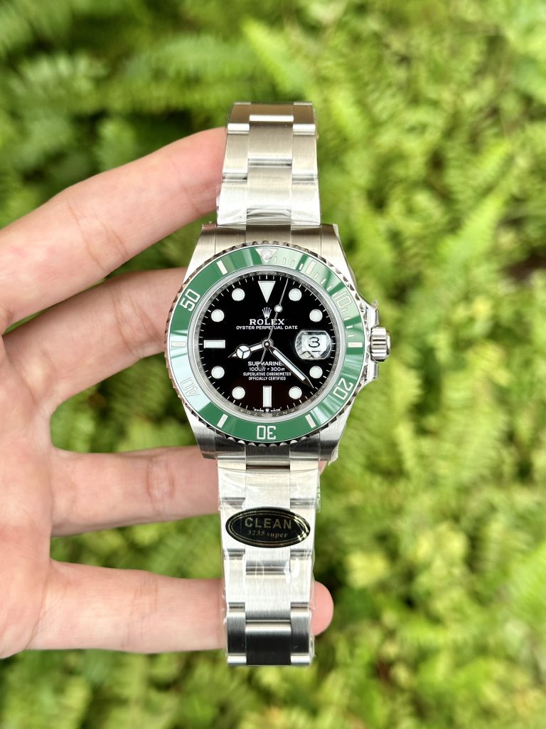 Đồng hồ Rolex Submariner Replica 11 viền gốm Ceramic màu xanh Clean Factory 40mm (2)