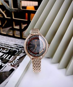 Đồng hồ Swarovski nữ đính đá Like Auth màu vàng hồng 36mm (2)