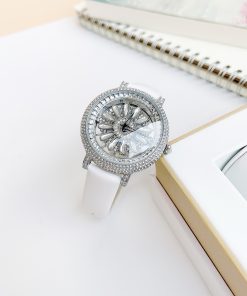 Đồng hồ chính hãng Davena 32101 họa tiết bông hoa xoay 360 38mm (2)