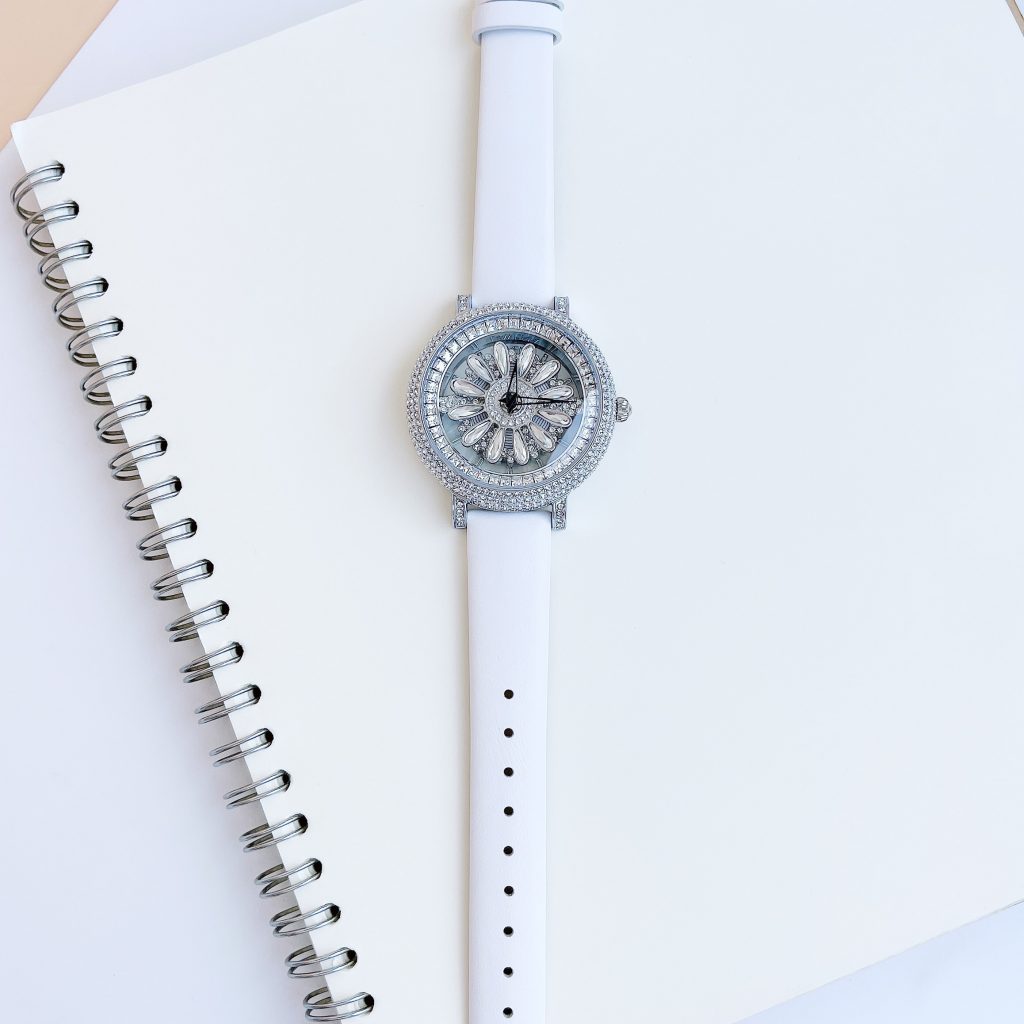 Đồng hồ chính hãng Davena 32101 họa tiết bông hoa xoay 360 38mm (2)