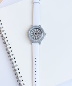 Đồng hồ chính hãng Davena 32101 họa tiết bông hoa xoay 360 38mm (2)