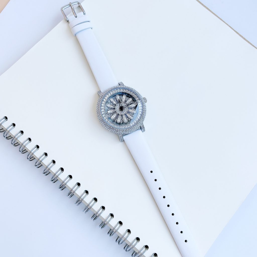 Đồng hồ chính hãng Davena 32101 họa tiết bông hoa xoay 360 38mm (2)