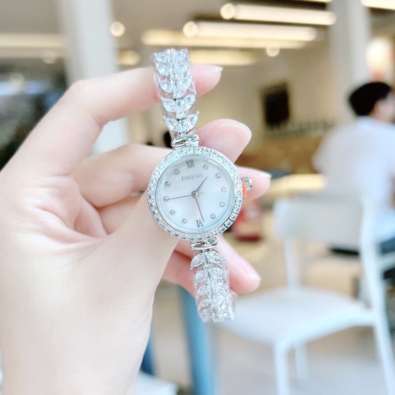 Đồng hồ chính hãng Davena 61638 nữ mặt khảm xà cừ 26mm (2)