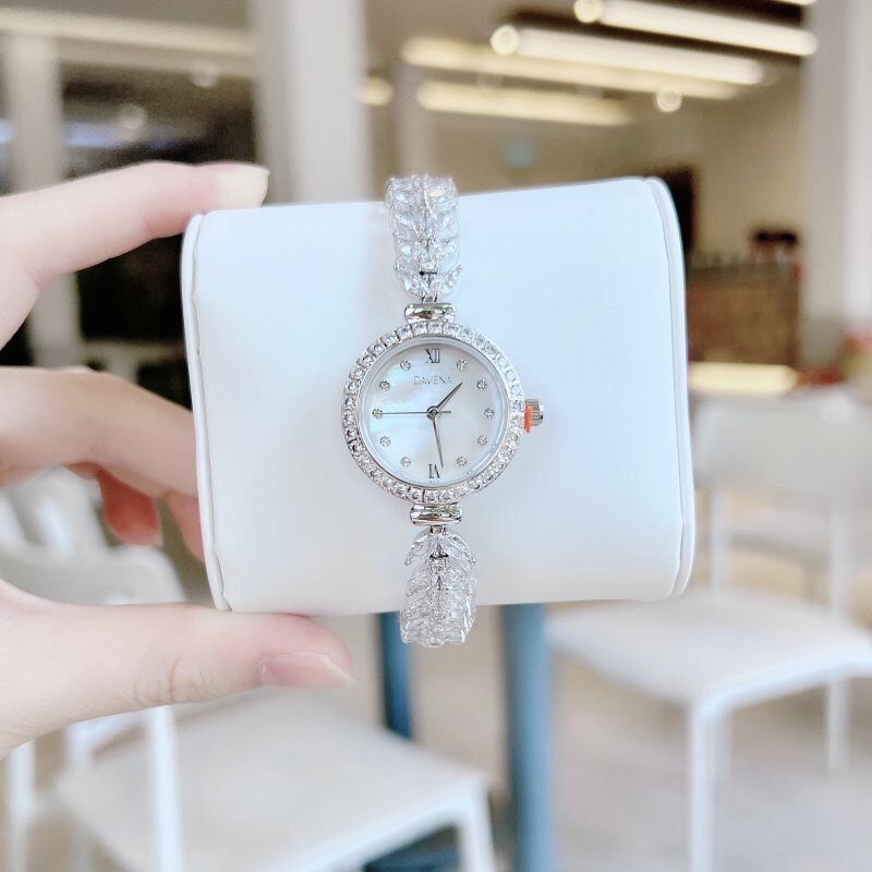 Đồng hồ chính hãng Davena 61638 nữ mặt khảm xà cừ 26mm (2)