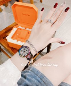 Đồng hồ chính hãng Davena D31951 Silver Black nữ máy cơ 32mm (2)