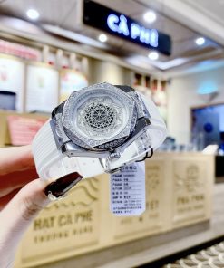 Đồng hồ chính hãng Hanboro nữ màu trắng đính đá 36mm (2)
