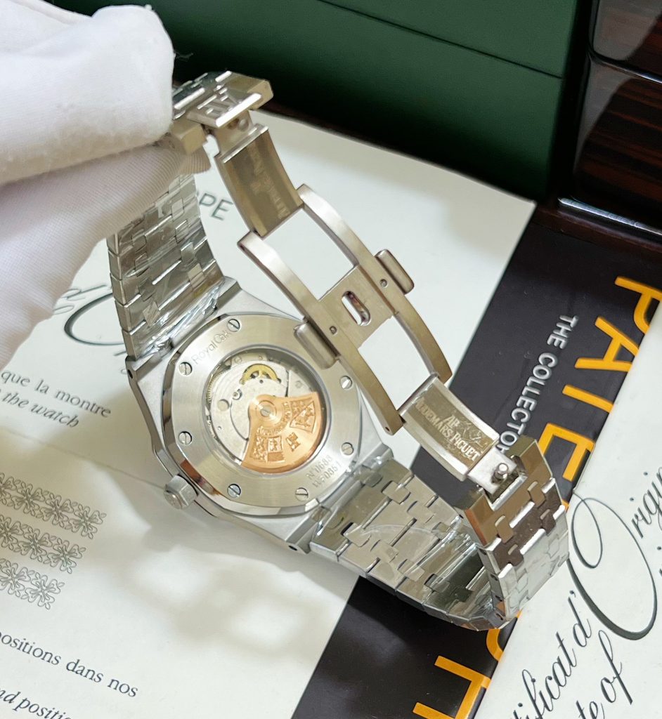 Đồng hồ nam Audemars Piguet mặt trắng đính đá Fake giá rẻ 41mm (2)