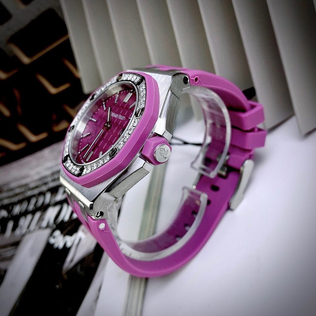 Đồng hồ nữ Audemars Piguet Royal Oak Offshore màu tím Fake máy Nhật 37mm (2)