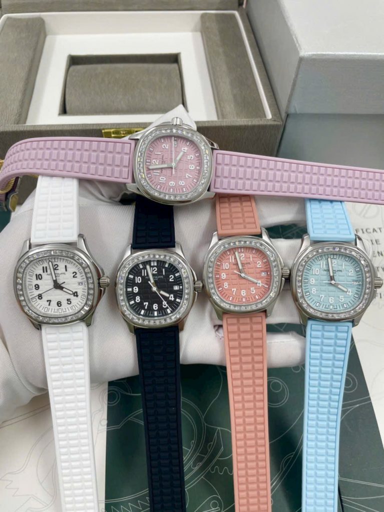 Đồng hồ nữ Patek Philippe đính đá Baguette máy Pin Nhật 35mm (2)