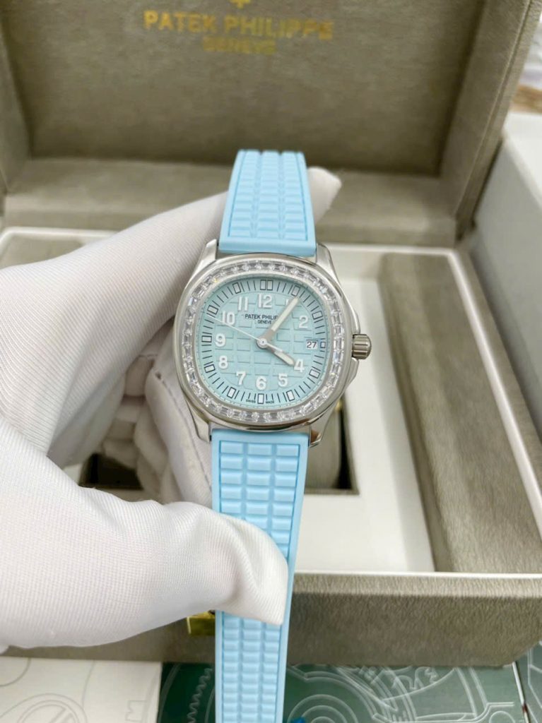 Đồng hồ nữ Patek Philippe đính đá Baguette máy Pin Nhật 35mm (4)