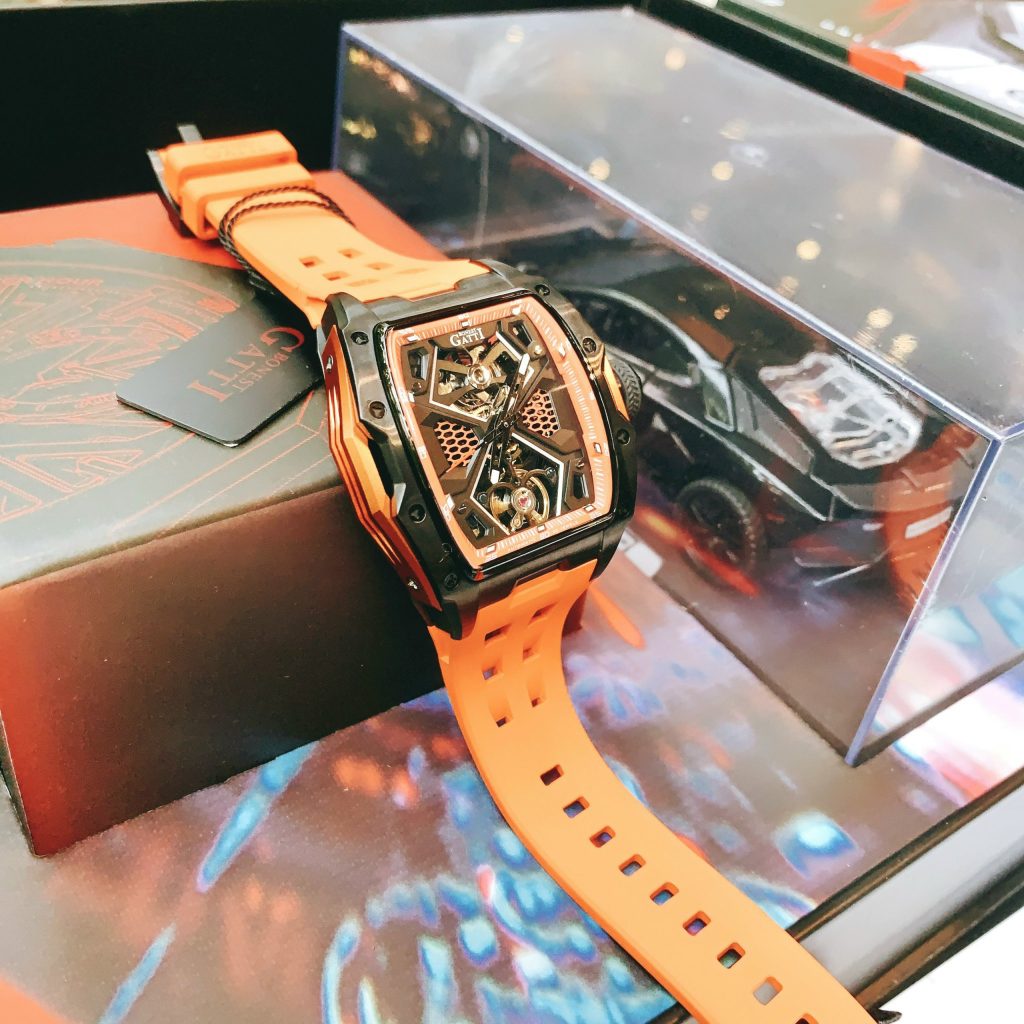 Đồng Hồ Bonest Gatti chính hãng BG5501-A2 màu cam máy cơ 45mm (2)