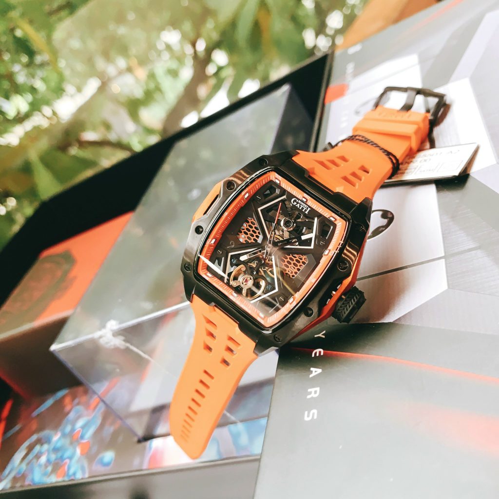 Đồng Hồ Bonest Gatti chính hãng BG5501-A2 màu cam máy cơ 45mm (2)