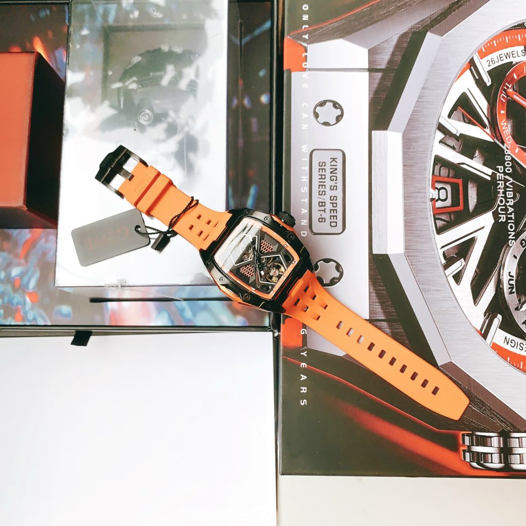 Đồng Hồ Bonest Gatti chính hãng BG5501-A2 màu cam máy cơ 45mm (2)