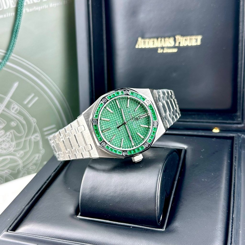 Đồng hồ Audemars Piguet Fake cao cấp máy cơ Nhật mặt xanh 41mm (2)