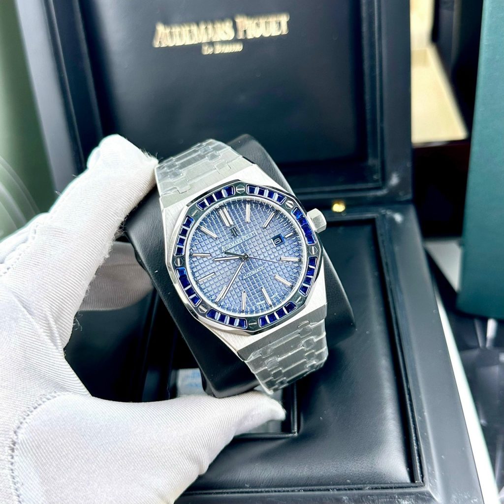 Đồng hồ Audemars Piguet Fake máy cơ Nhật nam đính đá baguette 41mm (2)