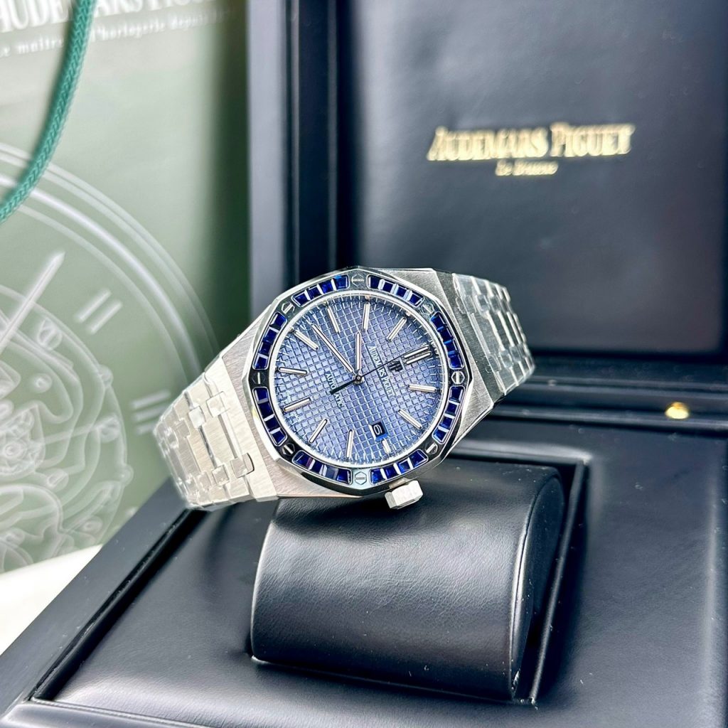 Đồng hồ Audemars Piguet Fake máy cơ Nhật nam đính đá baguette 41mm (2)