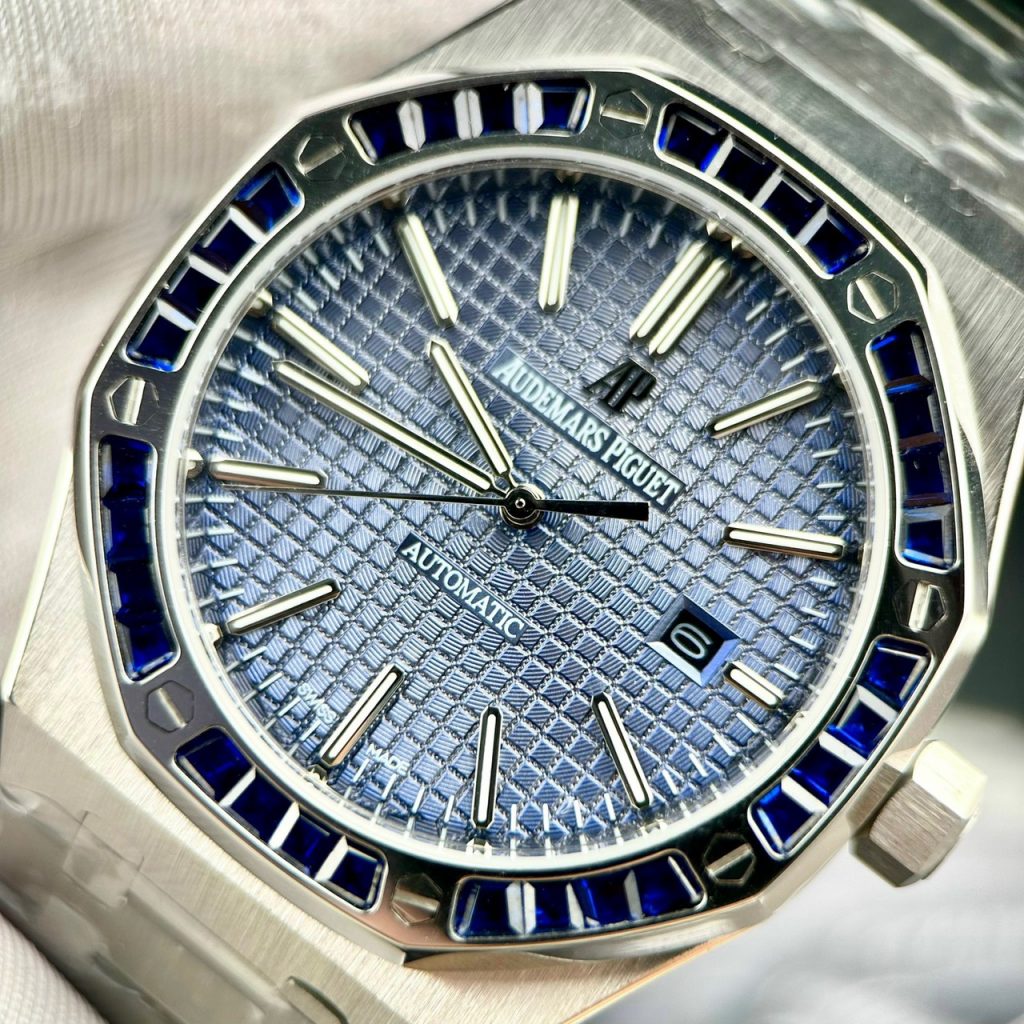 Đồng hồ Audemars Piguet Fake máy cơ Nhật nam đính đá baguette 41mm (2)
