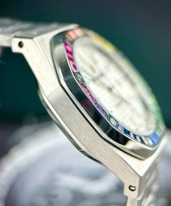 Đồng hồ Audemars Piguet Rainbow nam mặt trắng Fake 11 cao cấp 41mm (2)