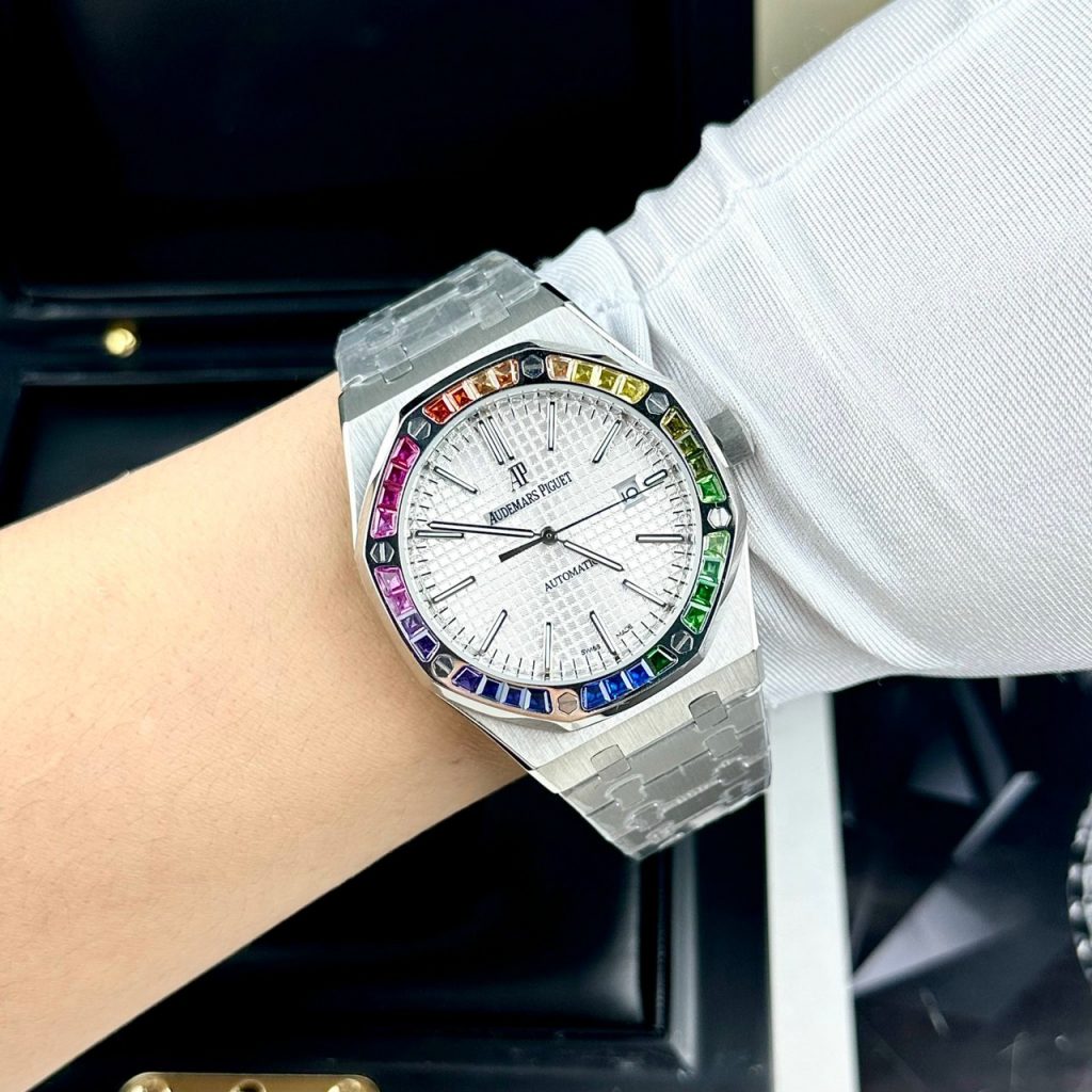 Đồng hồ Audemars Piguet Rainbow nam mặt trắng Fake 11 cao cấp 41mm (2)