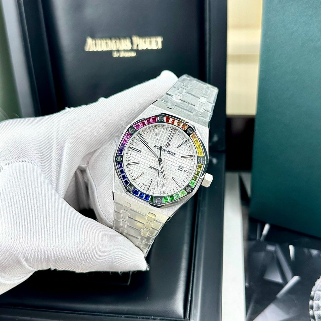 Đồng hồ Audemars Piguet Rainbow nam mặt trắng Fake 11 cao cấp 41mm (2)